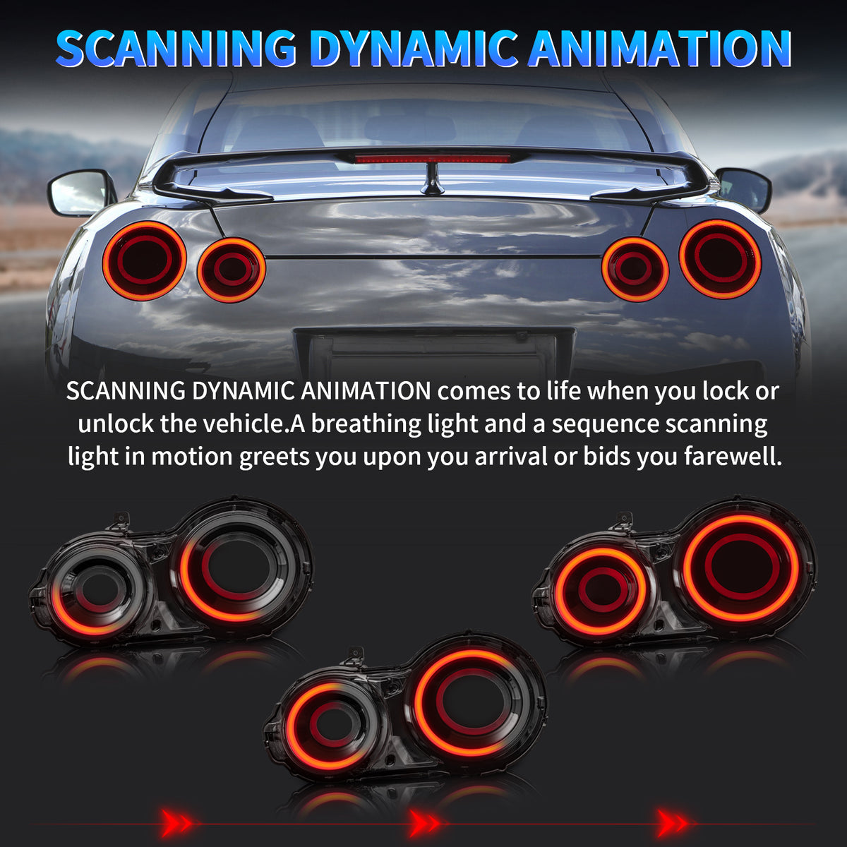 Nissan GT-R R35 LED Tail Lights – Startup Animation (2007–2023)