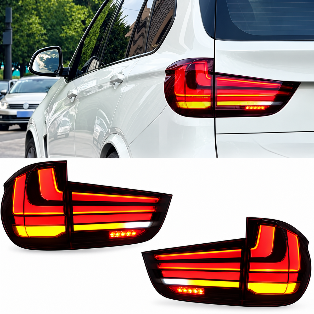 Luces traseras LED rojas para BMW X5 F15 (2014–2018) – Con certificación E-Mark