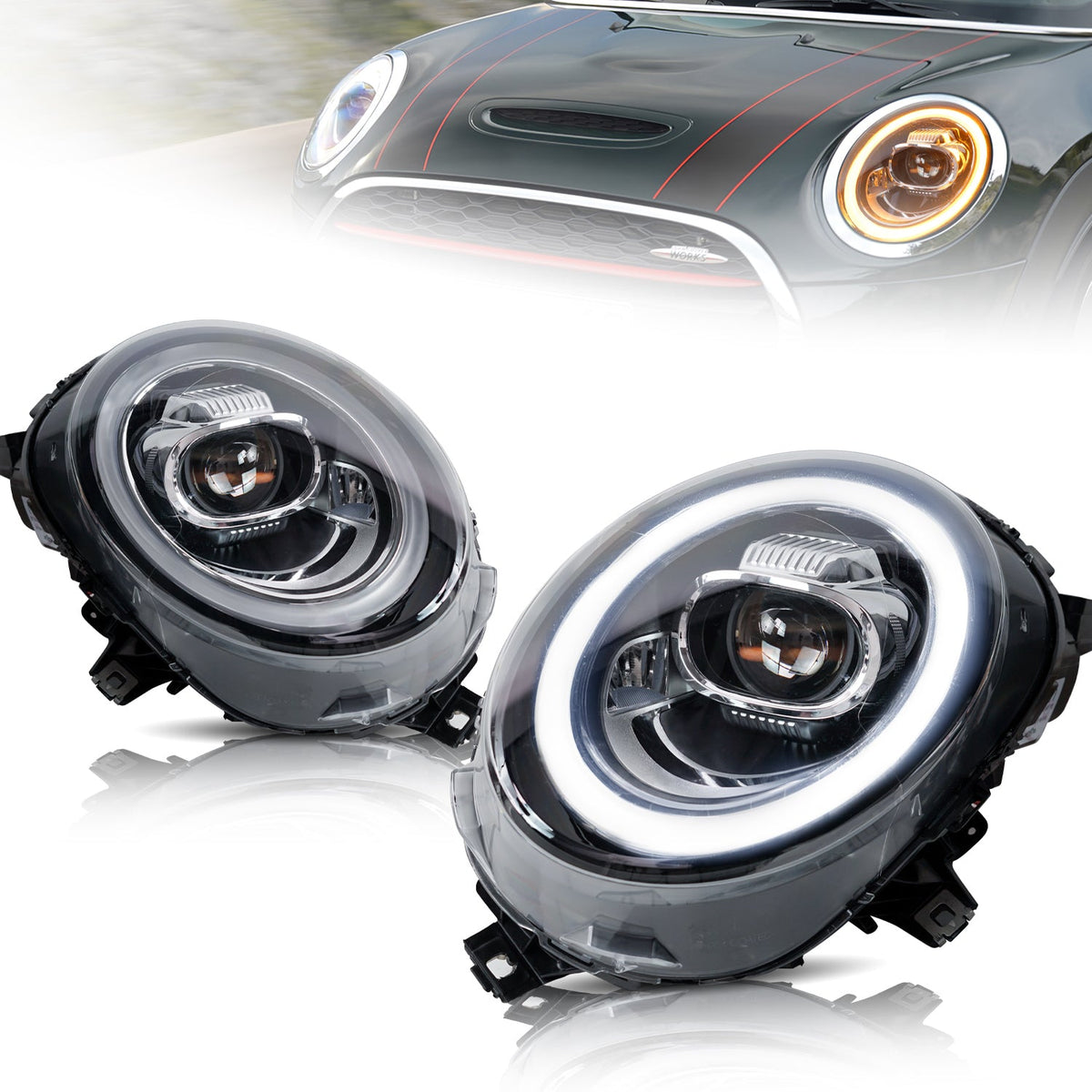 Phares LED pour Mini Cooper F54 F55 F56 F57 – Mise à niveau complète LED (2014–2021)
