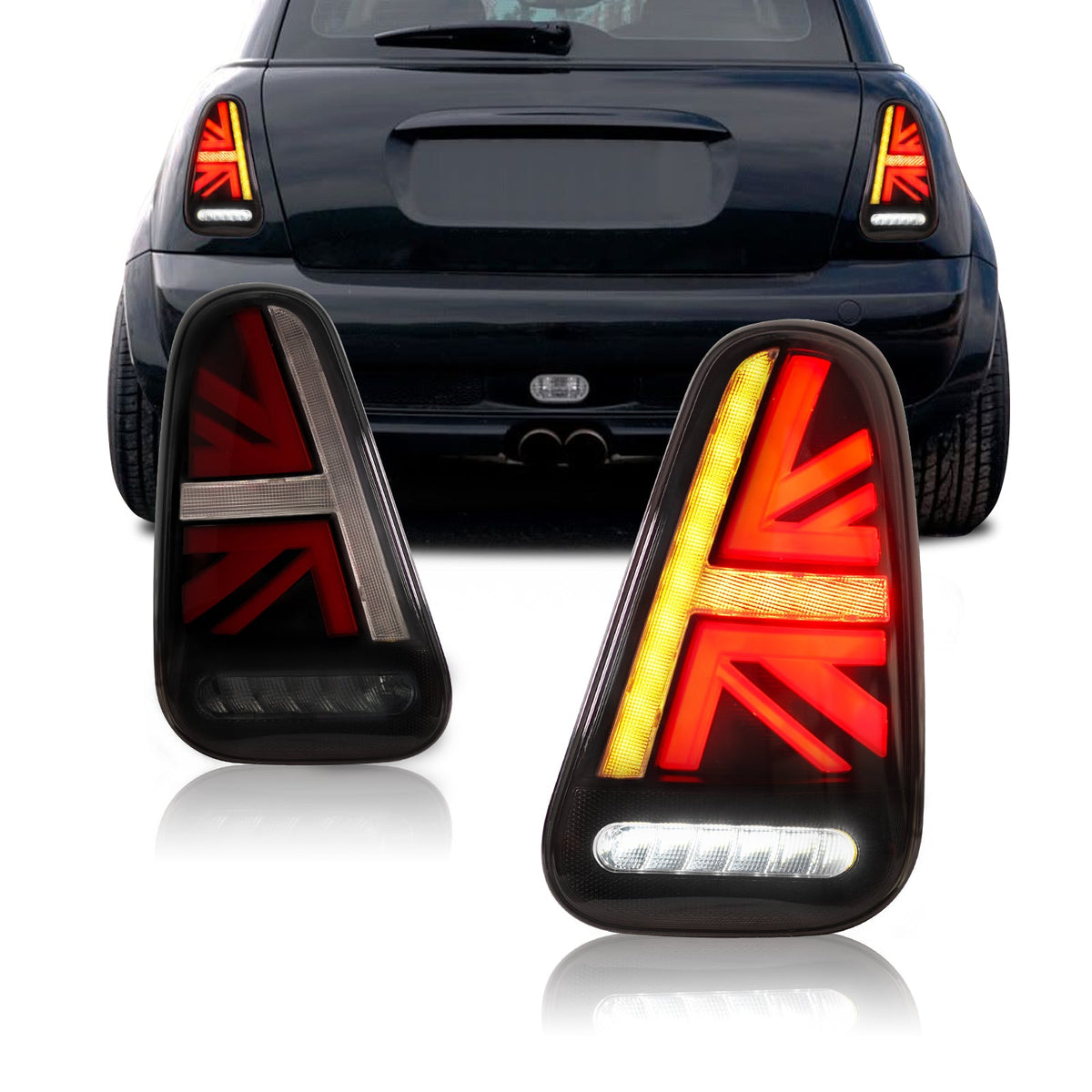 Mini Cooper R50 R52 R53 LED Tail Lights – Sequential Turn, Startup Animation (2001–2007)