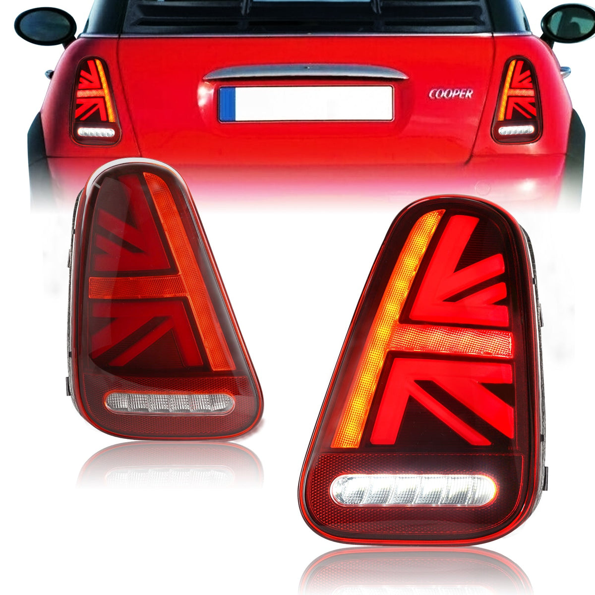 Mini Cooper R50 R52 R53 LED Tail Lights – Sequential Turn, Startup Animation (2001–2007)