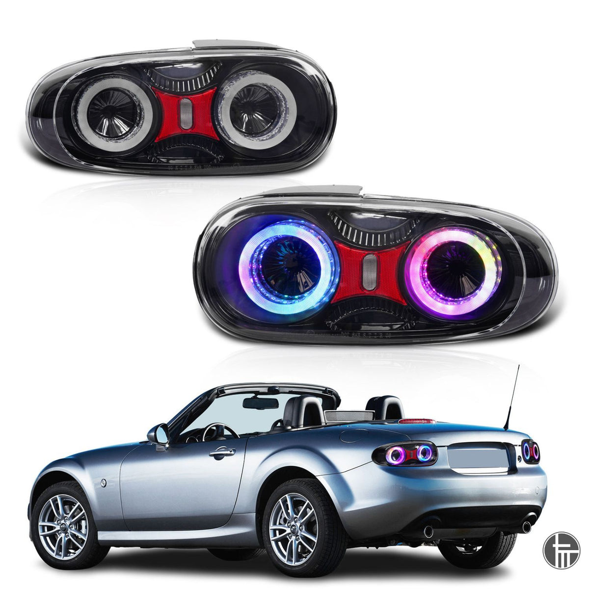 Mazda Miata NC RGB LED Tail Lights (2005–2015) – E-Mark Certified, Full LED Assembly