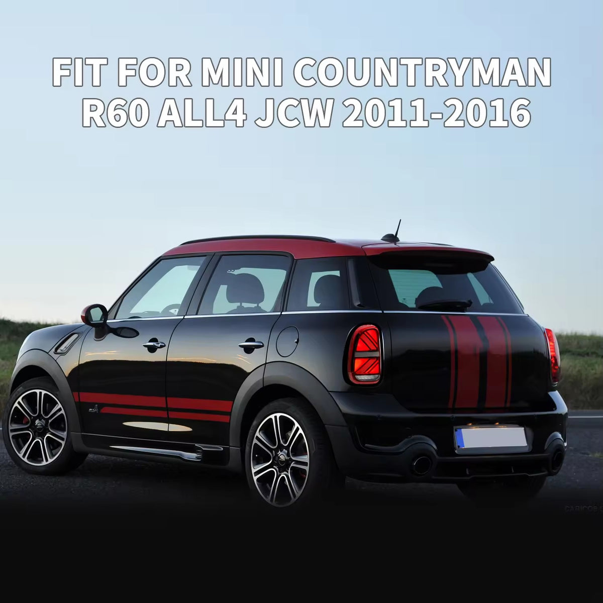 Mini Cooper Countryman R60 LED Tail Lights – Union Jack, Sequential Turn, Red Lens (2011–2016)