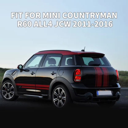 Mini Cooper Countryman R60 LED Tail Lights – Union Jack, Sequential Turn, Red Lens (2011–2016)