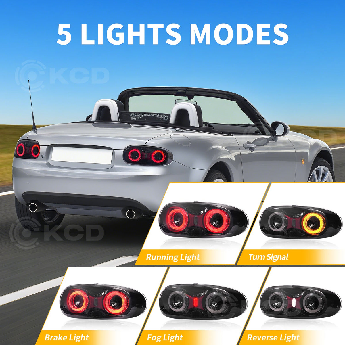 Mazda Miata NC LED Tail Lights (2005–2015) – E-Mark Certified, Upgraded Reflector