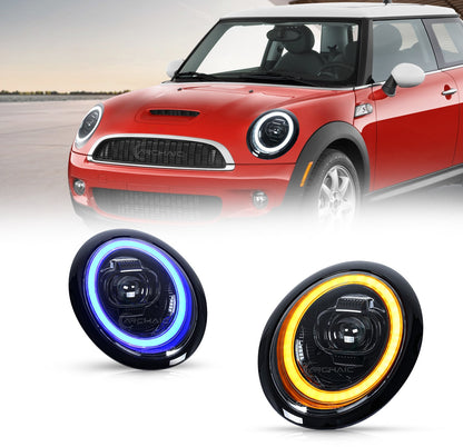 Mini Cooper R50 R52 R53 LED Projector Headlights – Sequential Turn (2001–2007)