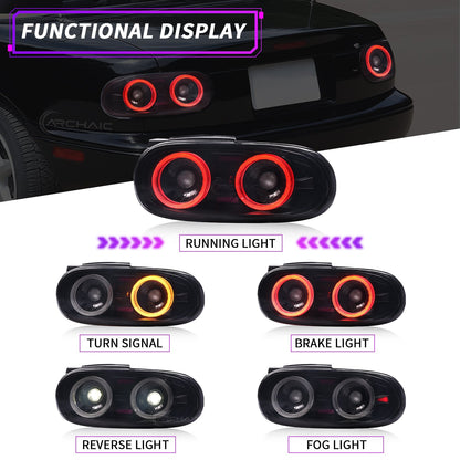 Mazda Miata NA Full LED Tail Lights (Light Smoke) | E-Mark Certified