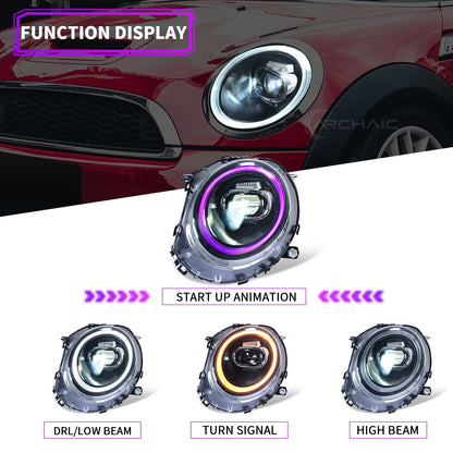 Mini Cooper R56 R57 R58 R59 LED Headlights 2007–2013 | RGB Start-Up Animation