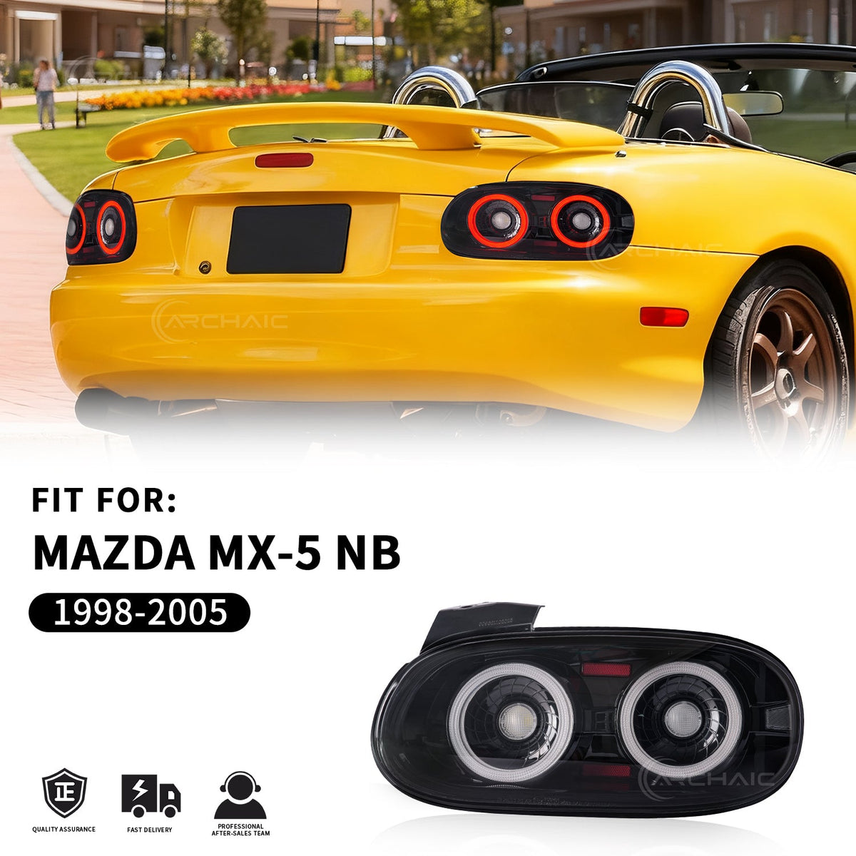 E-Prüfzeichen-zertifizierte LED-Rückleuchten für Mazda MX-5 Miata NB (1998–2005)