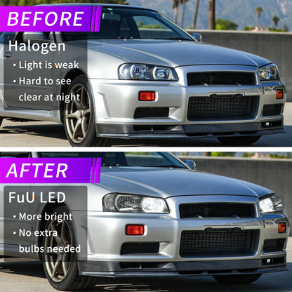 LED Headlights for Nissan Skyline R34 GTR BNR34 / GTT ER34 (1998–2002)