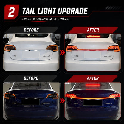 Luces traseras LED completas y barra de luz central para Tesla Model Y (2020+)